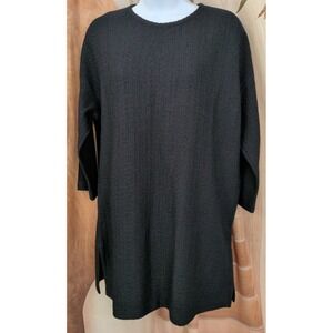 St John Collection Wool Rayon Blend Black Tunic